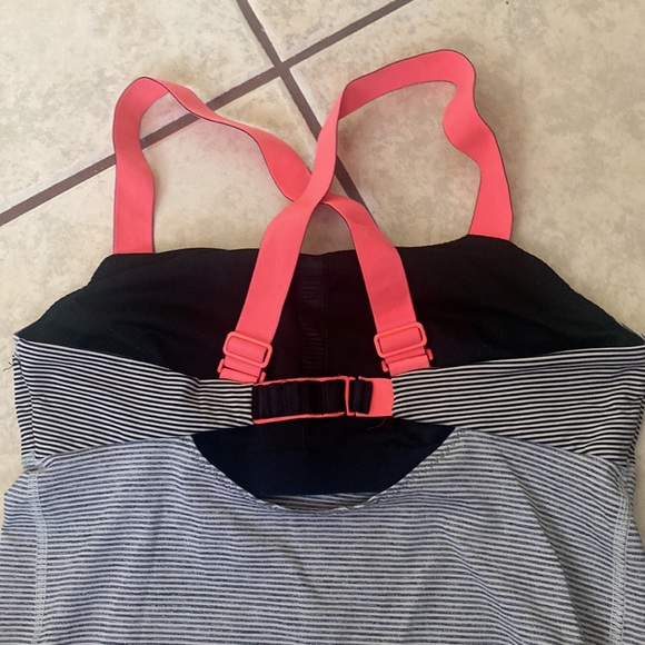 Lululemon althletica tonka stripe flare coral straps size 8 rare - Picture 2 of 5